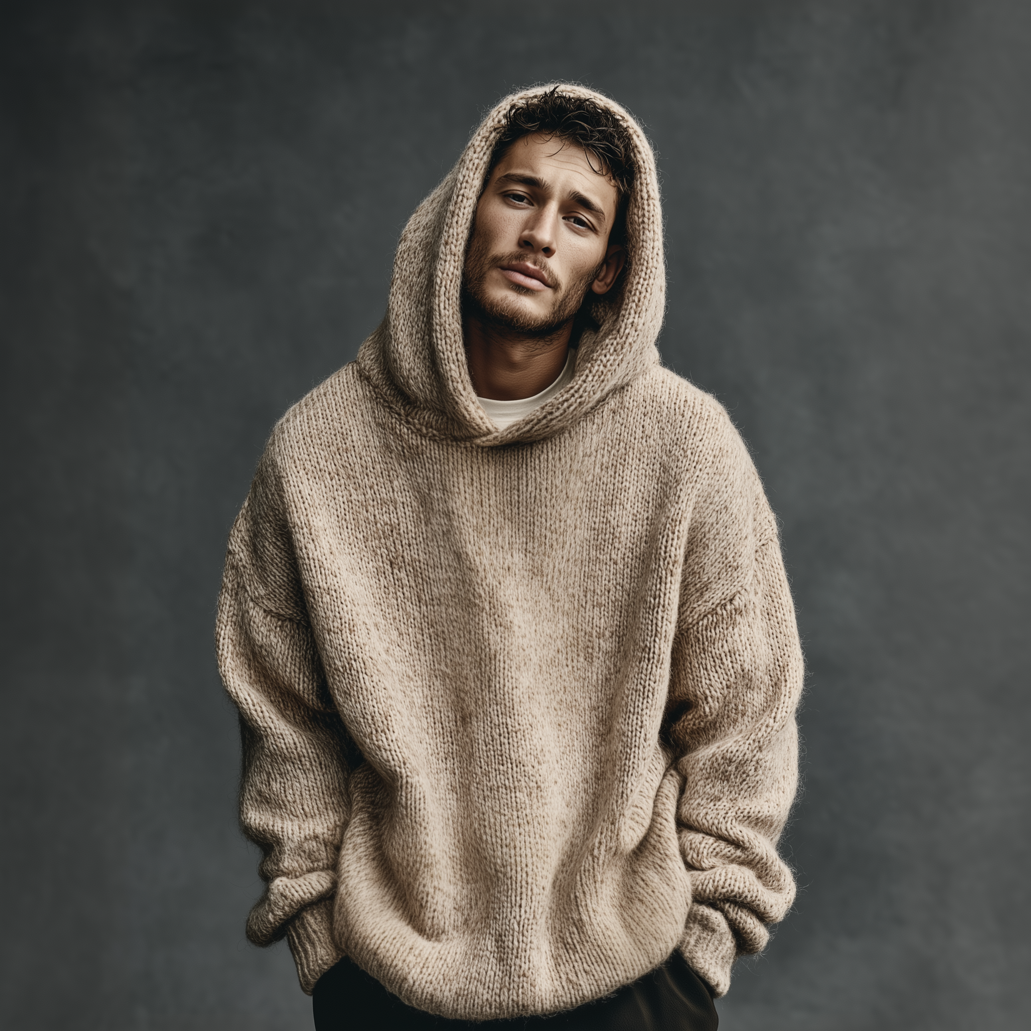 Men's Classic Casual Hooded Loose Sweater