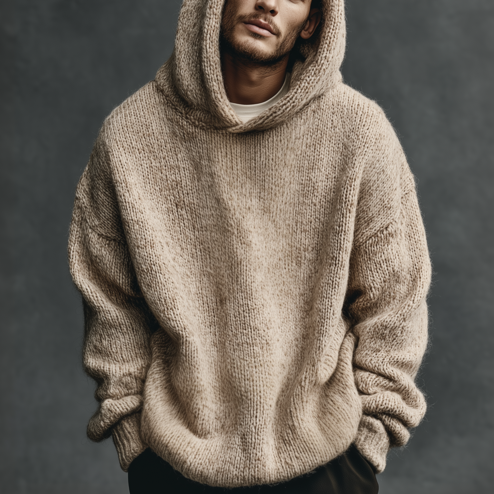 Men's Classic Casual Hooded Loose Sweater