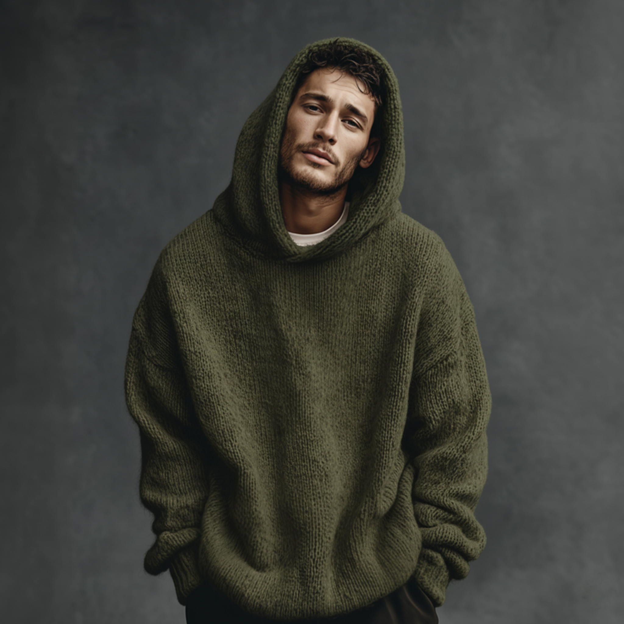 Men's Classic Casual Hooded Loose Sweater