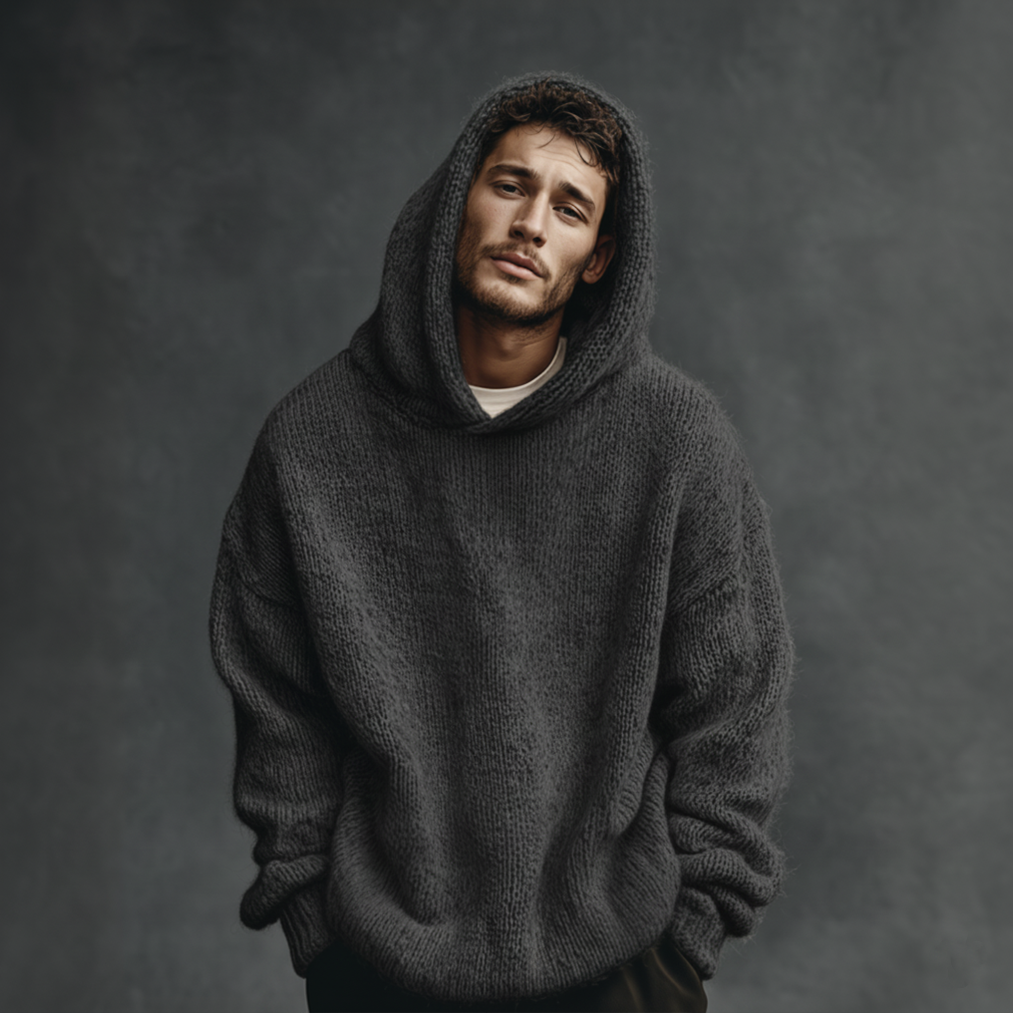 Men's Classic Casual Hooded Loose Sweater